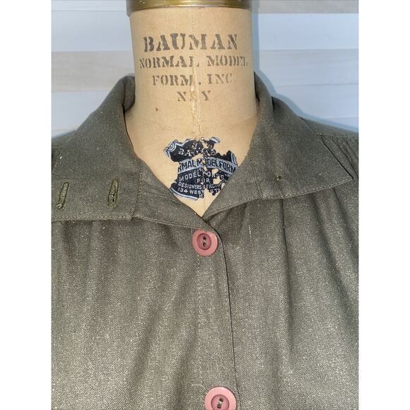 Style De Santa Fe Women’s Blouse Shirt 100% Silk Olive Green Southwest Sz Small - Picture 7 of 8